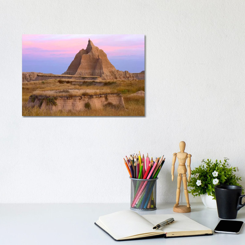 Landscape Showing Erosional Features With Grassland, Badlands National Park, South Dakota by Tim Fitzharris - Gallery-Wrapped Canvas Giclée on Canvas