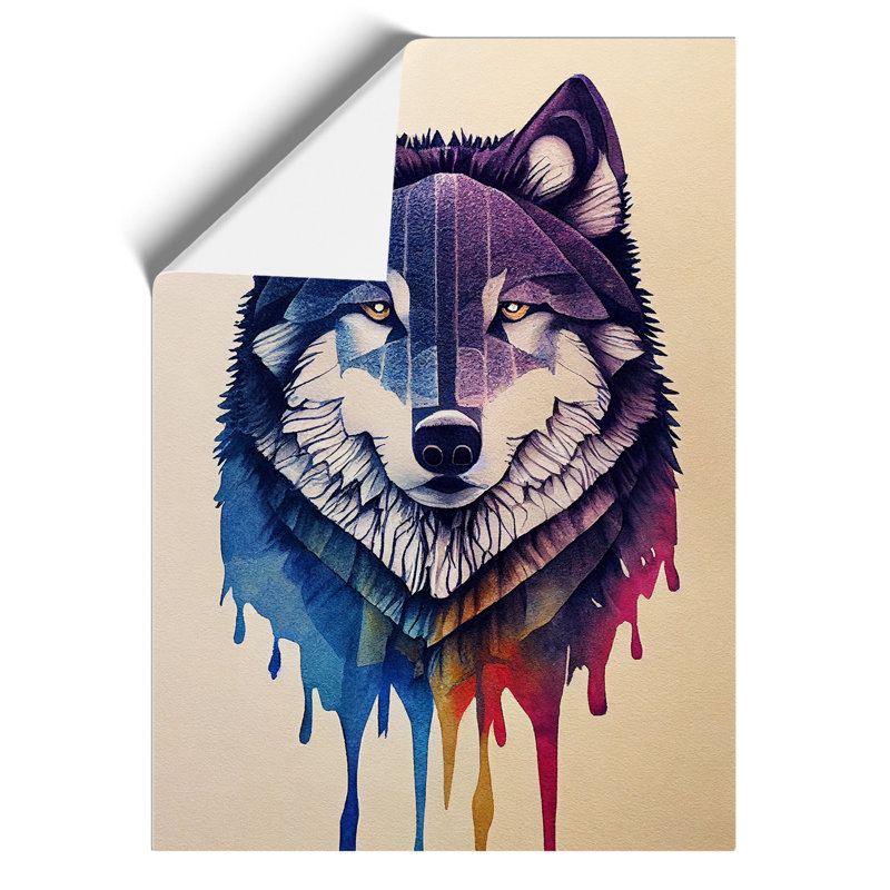 Painted Wolf No.1 - Wall Art, 29.7cm H x 21cm W, Paper, No Matte