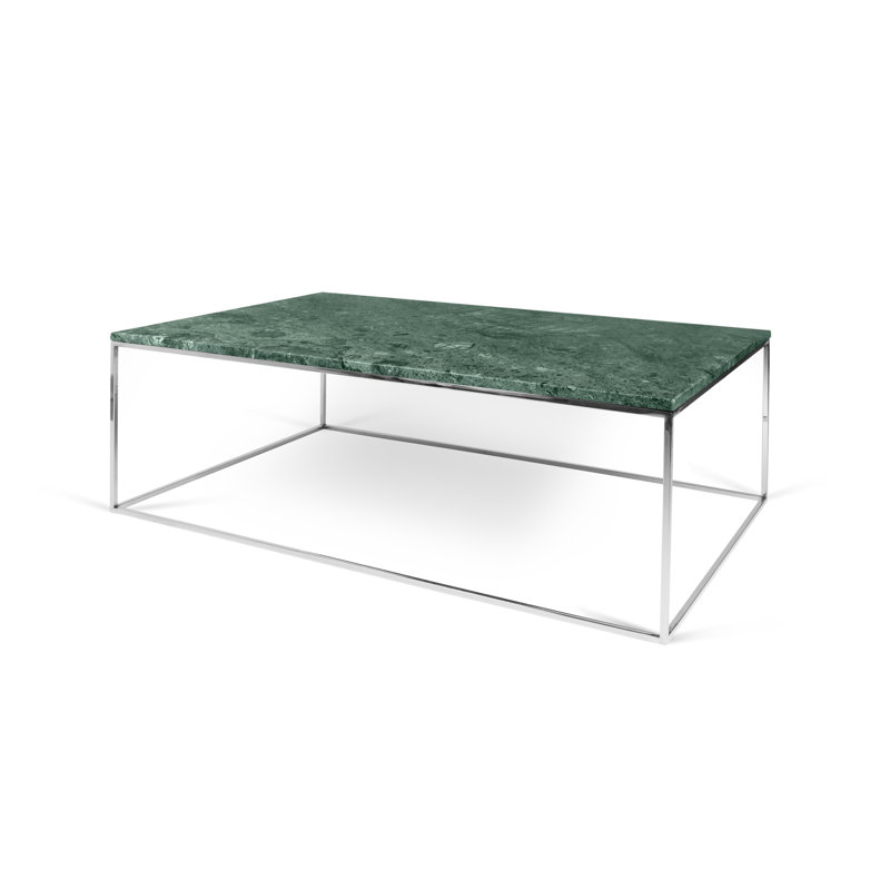 Tonya Frame Coffee Table, Chrome, Green
