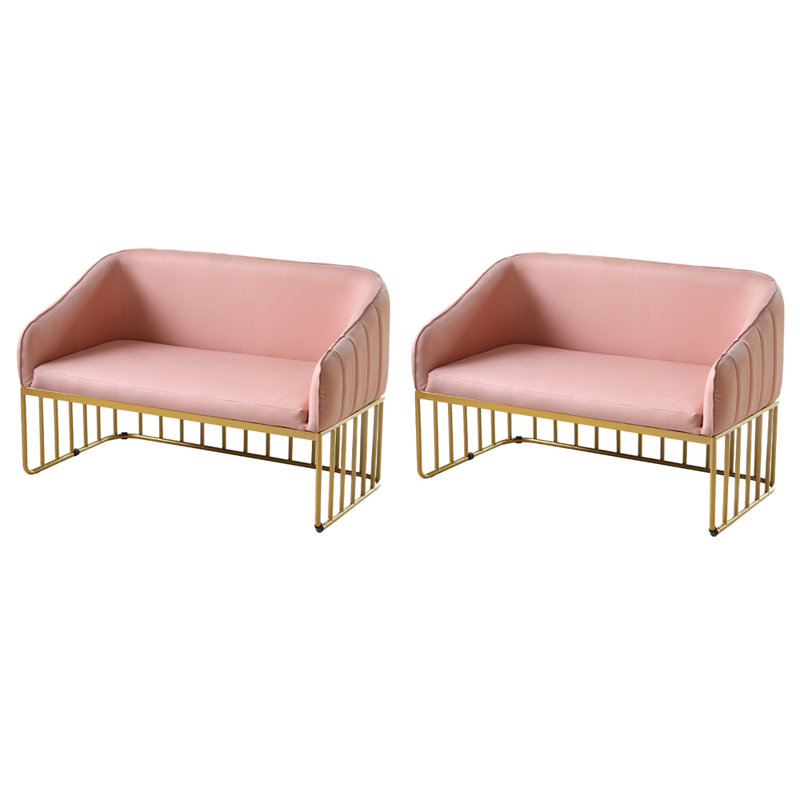 Banc rembourré en similicuir Light Luxury Cafe, Rose