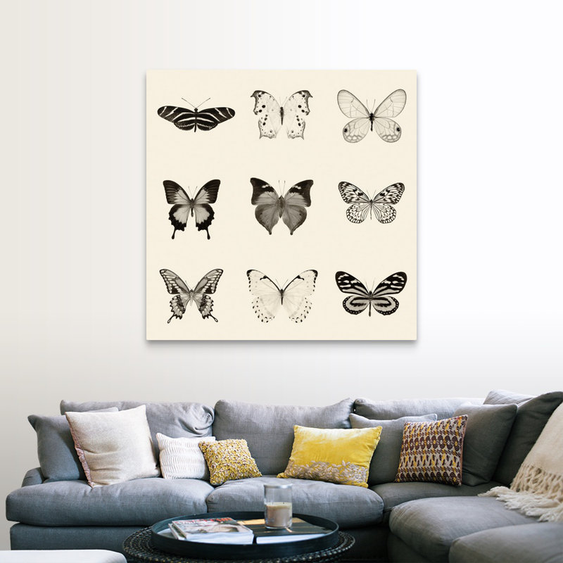 « Butterfly BW 9 patch » par Debra Van Swearingen-impression, Toile tendue, H 48 po x l 48 po x 1,25 po