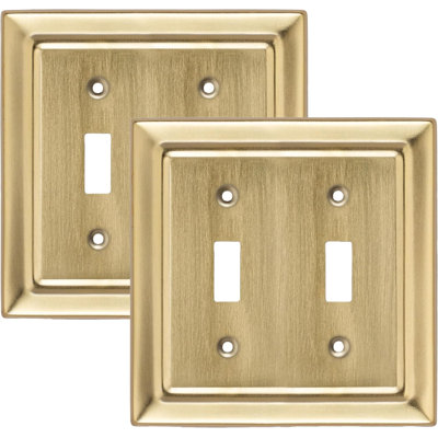 Architectural 2 - Gang Toggle Light Switch Standard Wall Plate