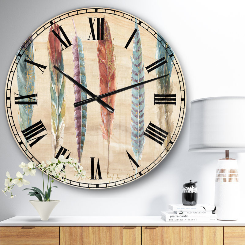 Feathers Cottage Family - Bohemian wall clock, Small