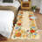 Floral Runner Rug 2x6 Washable Runner Modern Scalloped Runner Yellow Runner Hallway Runner with Non Slip Backing, Low Pile Thin Runner, Indoor Foldable Printed Rug for Entryway Bathroom-514607118-514607113