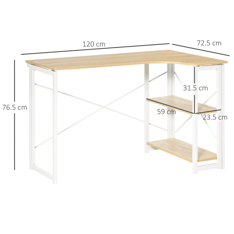 Cublington L-Shaped Metal Base Executive Desk