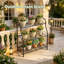 Support à plantes à 3 niveaux pour l'intérieur et l'extérieur, grande tablette pour pots multiples, support à plantes robuste pour le salon, le jardin, le balcon et le bureau
