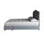 Grand lit de rangement rembourré en tissu gris, 2 tiroirs, l 65,49 po x P 85,25 H 44,43 po, lit d'aspect contemporain, profondeur 83 po, largeur 64 po, hauteur 43,5 po