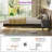 Queen Floating Bed Frame With LED Lights, Modern Fluted Floating Platform Bed With Heavy Duty Metal Slats, No Headboard-2114136079-2114136077