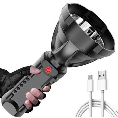 Handheld lamp Strong Light Flashlight Power Display USB Charging Outdoor LED Remote Super Bright Portable Searchlight