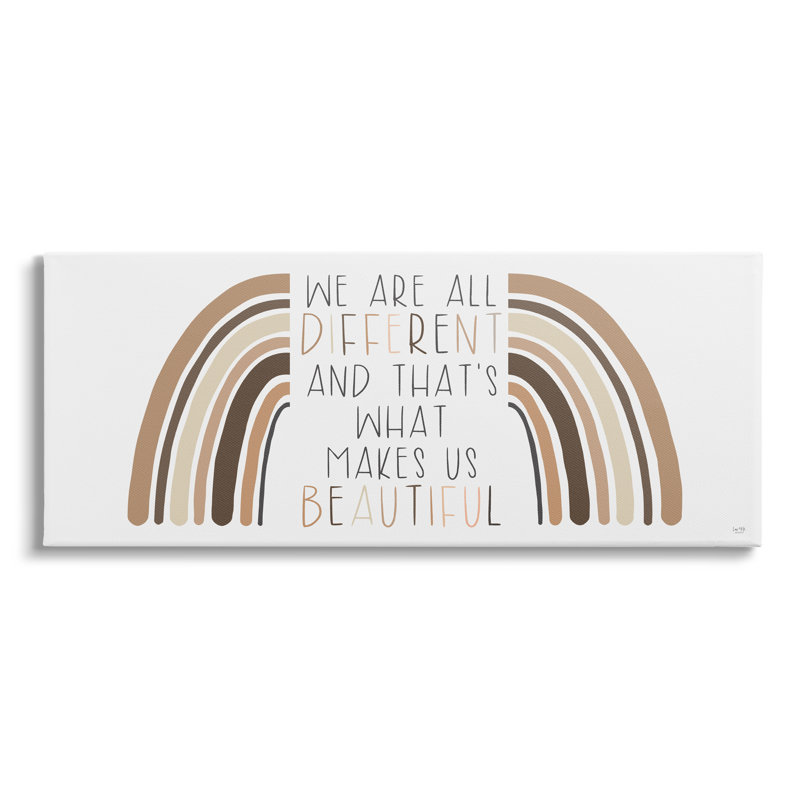 Neutral Tone Rainbow Motivational Quote Canvas Wall Art