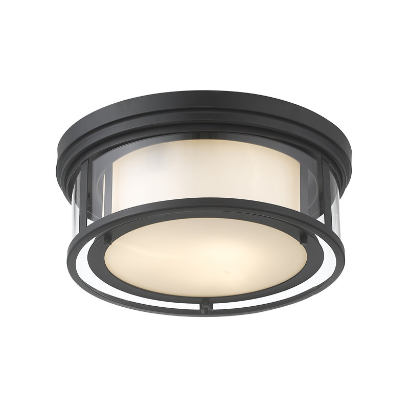 Sewickly Glass Flush Mount, Matte Black