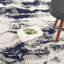 Tapis moderne à poils longs abstraits Nova ivoire et bleu, lavable-1140386786-1140386810