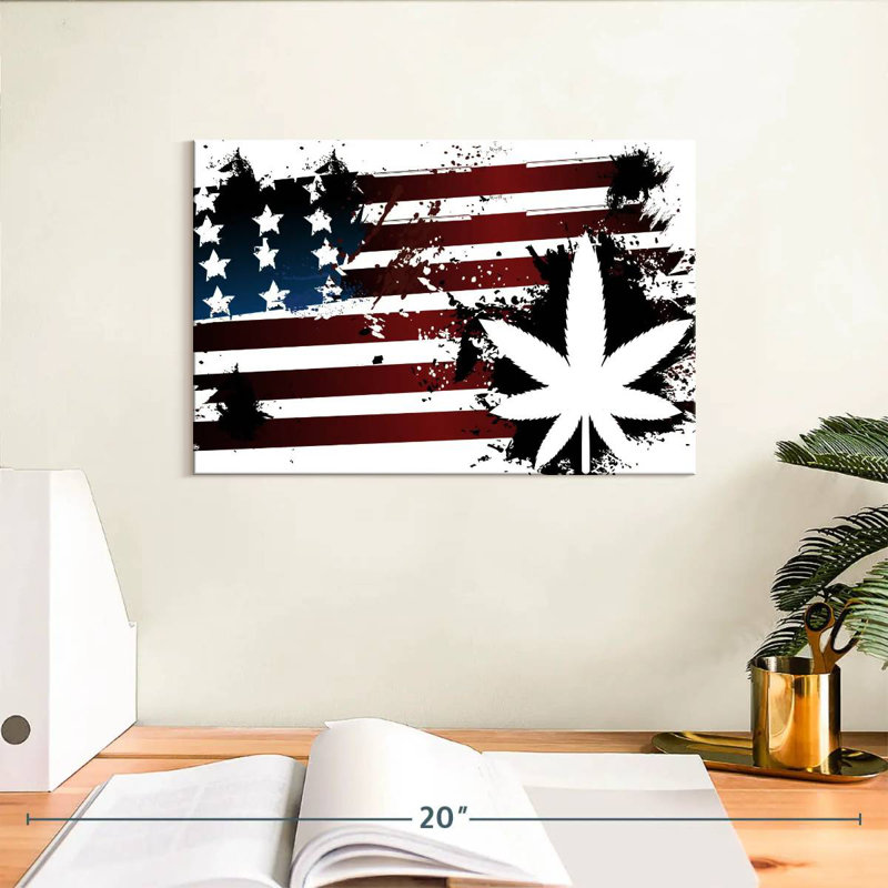 Marijuana et drapeau américain