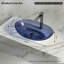 Lavabo de salle de bain ovale en résine 24 "x 14" MonBlari bleu clair-133668842
