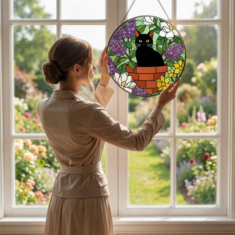 Panneau de vitrail de jardin 12 "H, H 12 po x l 12 po