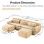 Canapé modulable 3 places kaki, structure en U sans armature, mousse haute densité 32D, base antidérapante, combinaison, design ergonomique, tissu, aucun assemblage requis pour le bureau et la chambre, assise confortable en mousse, espace de détente