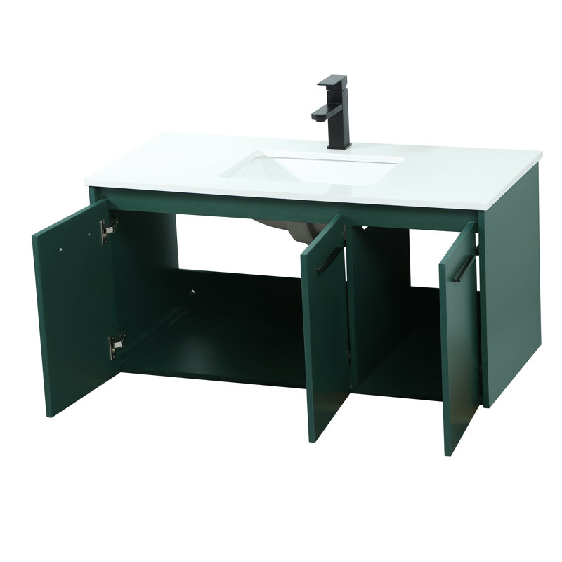 Ensemble de meuble-lavabo mural simple 40 po Goodfellow, Vert