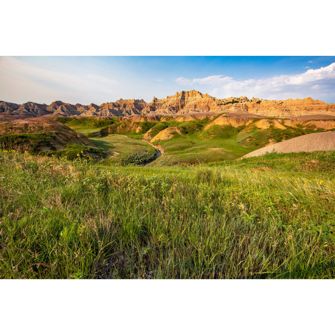 Rugged Terrain In The Badlands National Park