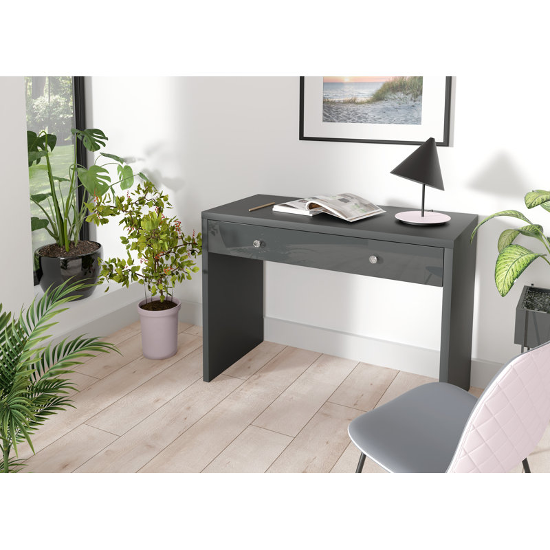 Jeylan Writing Desk, Grey, Grey Gloss/Grey
