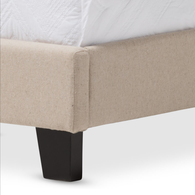Lit tapissier standard Crader, Beige