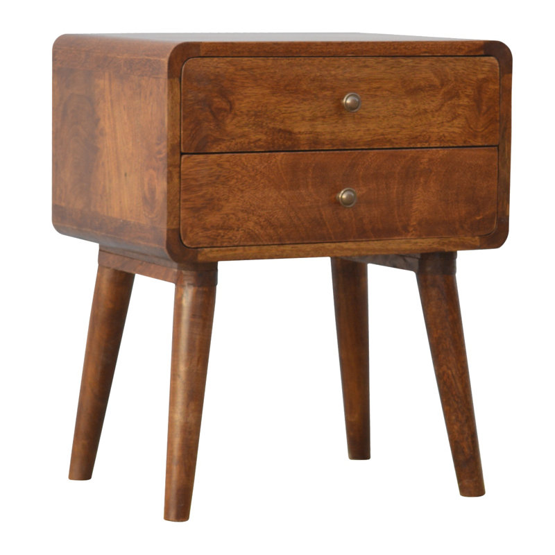 Hazra 18'' W Solid Wood Nightstand, Chestnut 