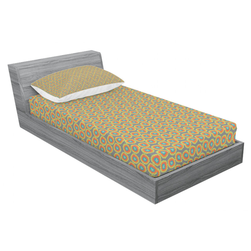 Microfiber Floral Fitted Sheet, Twin XL Fitted Sheet with 1 Pillowcase