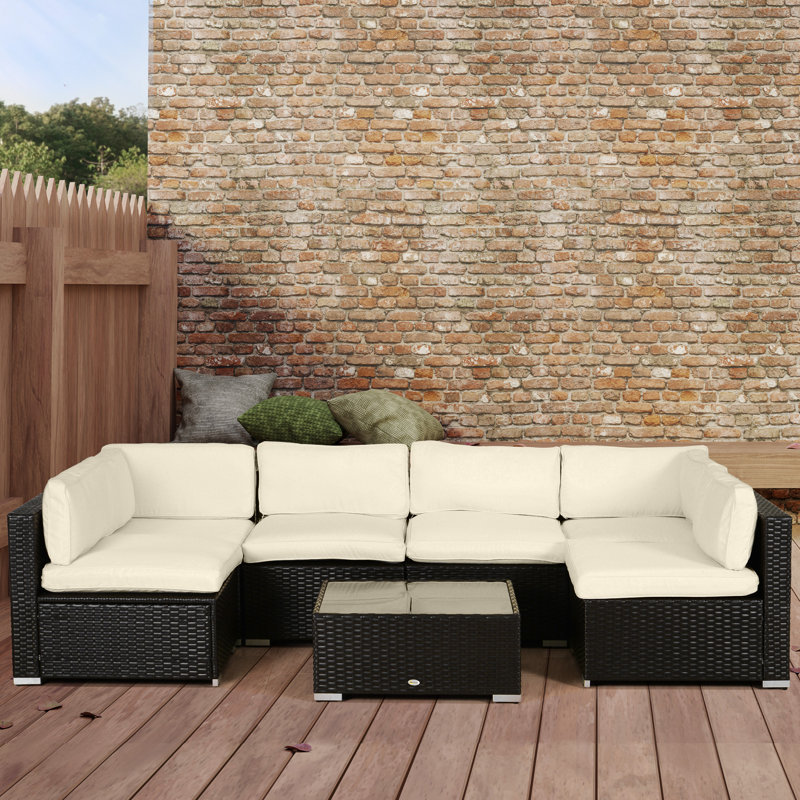Gennett Replacement Cushion Covers for Garden Sofa Set Outdoor Cream