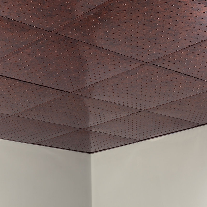 Panneau de plafond décoratif en vinyle 2 pi x 2 pi FASÄDE Minidome, Cuivre pierre de lune