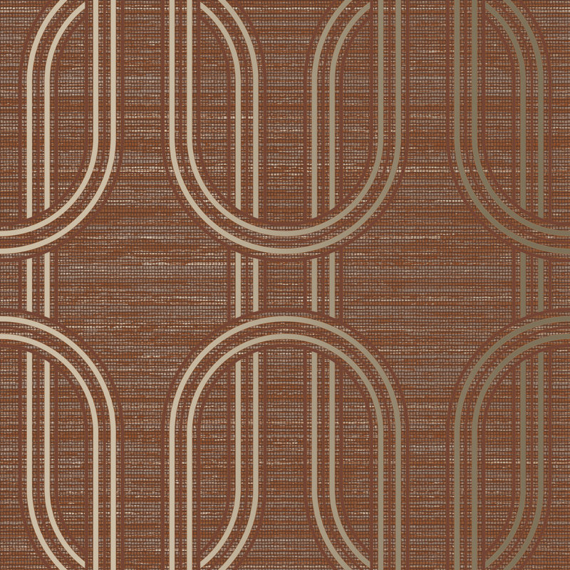 Boutique Indulgent Geometric Wallpaper, Brown/Golden