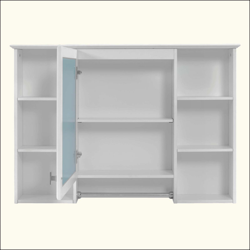 Armoire de toilette 3 en 1, armoire à pharmacie murale avec tablette réglable et porte à fermeture en douceur, miroir haute définition avec rangement pour meuble-lavabo de salle de bain