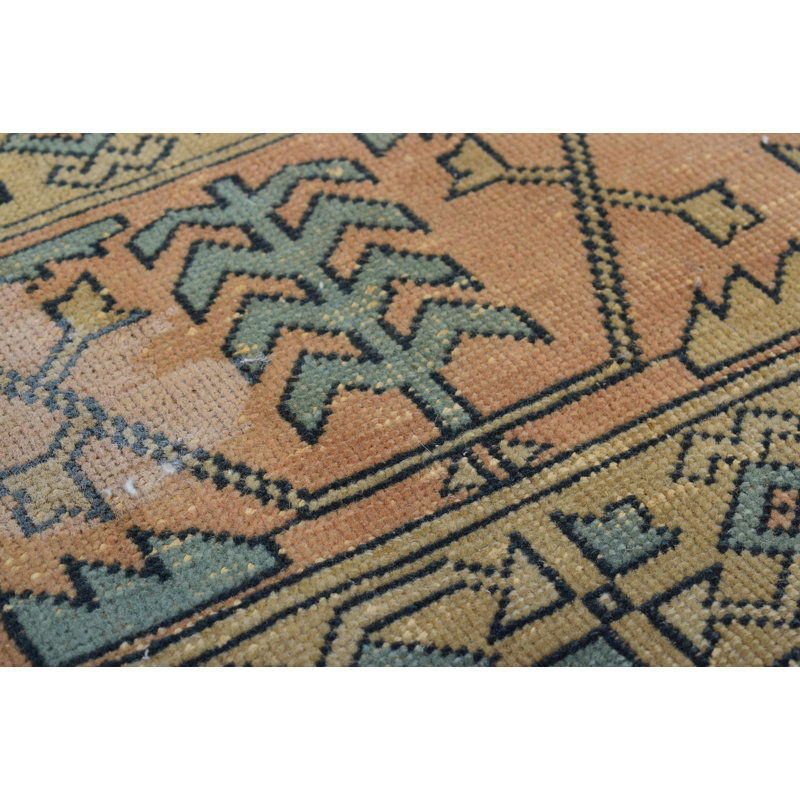 Traditional Turkish Handwoven Small Runner Rug in Rich Colors for Classic Home Decor