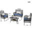 Patio extérieur avec PE, table en verre trempé, coussins amovibles pour un entretien facile 4 sièges confortables-547975288