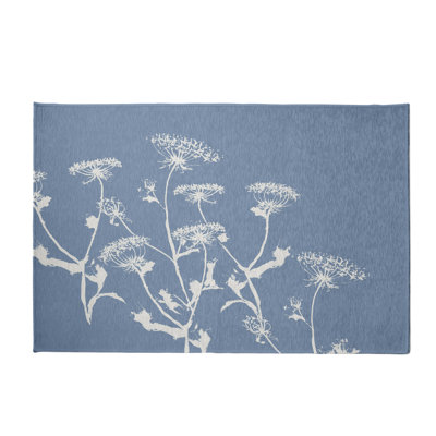 Tapis décoratif bleu/Ivoire floral alvordton