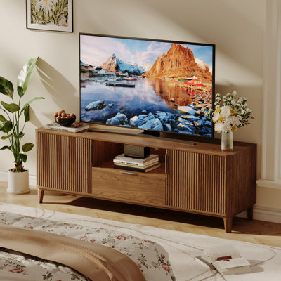 Modern 59"W Tv Stand With Storage And Shelves To Fit Up To 65" Tvs by George Oliver