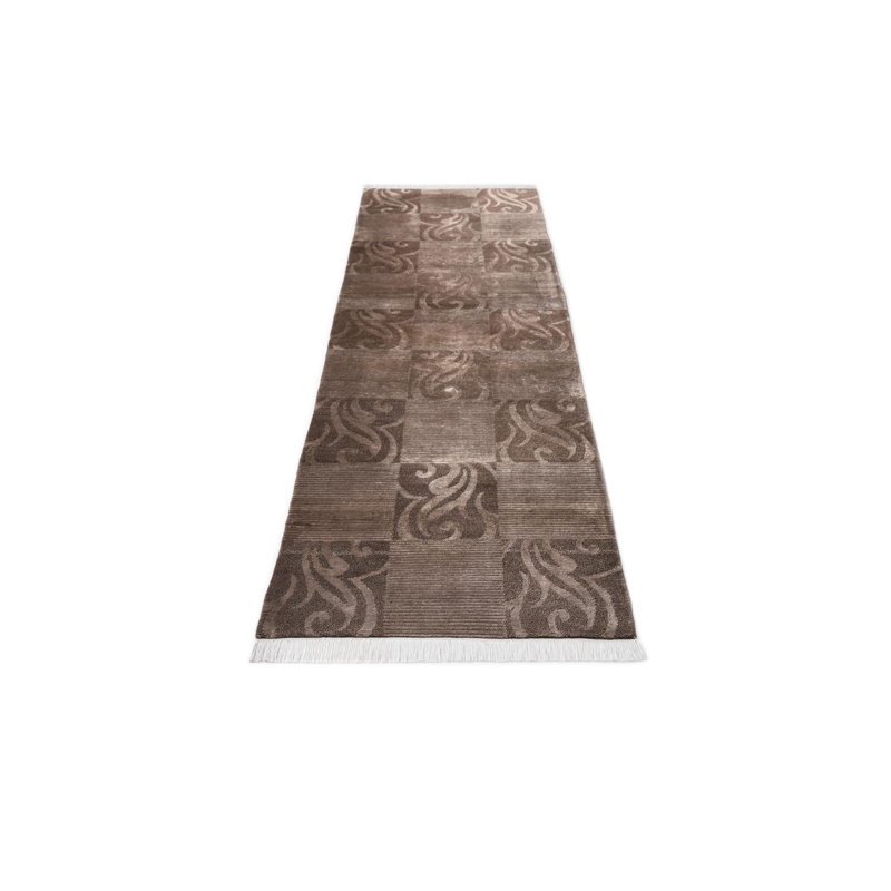Tapis de couloir brun chocolat Outen