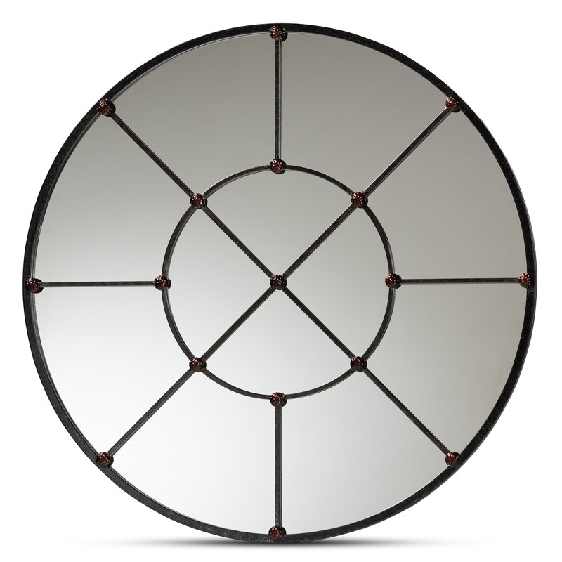 Metal Flat Wall Mirror, Black