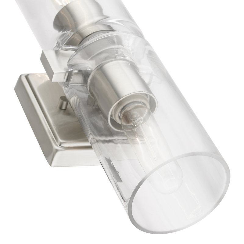 Barre d'éclairage de salle de bain 2 lumières Wyonda, Nickel brossé