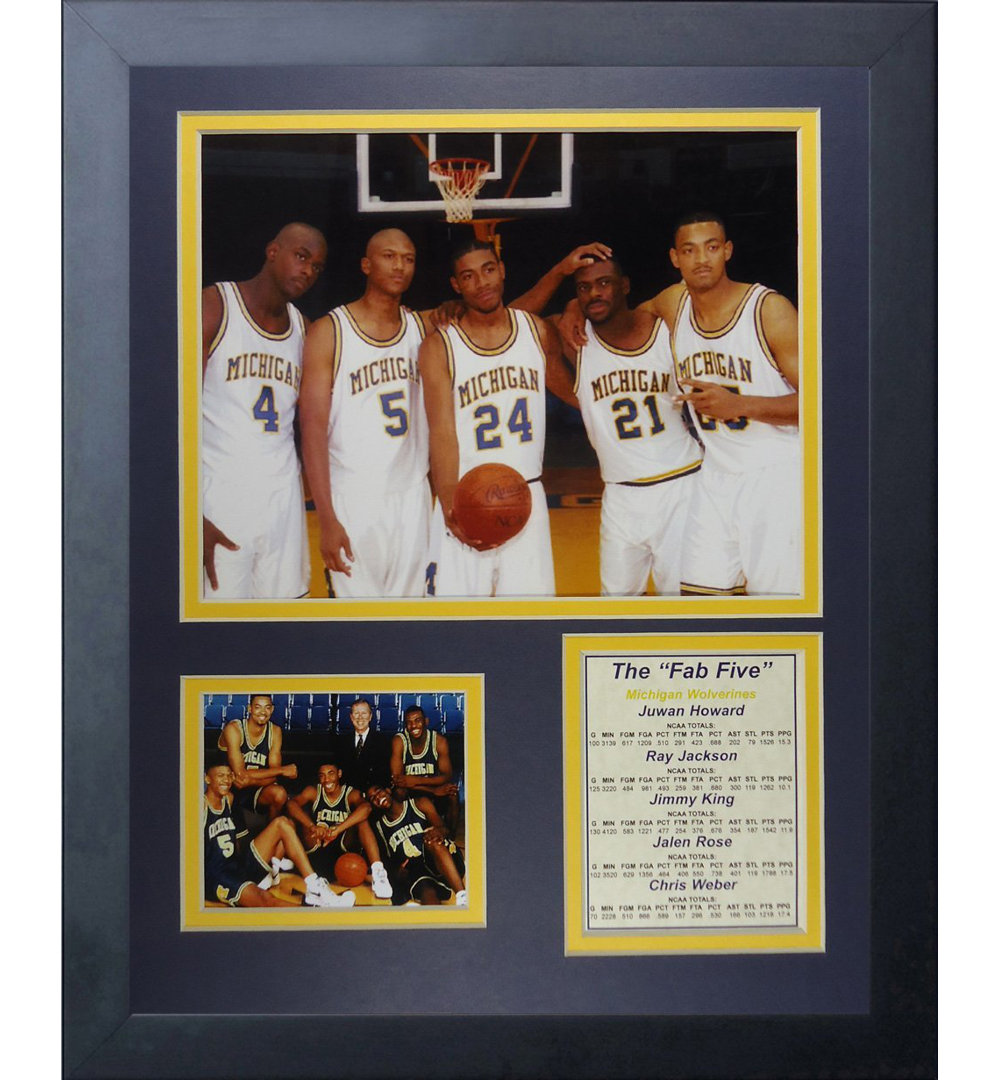 University of Michigan 'Fab Five' Framed Memorabilia Legends Never Die
