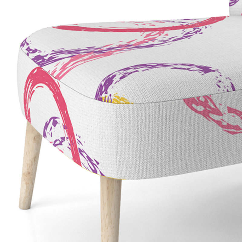Yellow Circle Pattern - Upholstered Patterned Accent Side Chair