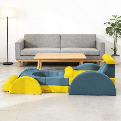 Jeu d'intérieur de blocs d'escalade en mousse pour - 14 pièces de cinq formes, structures multiples, mousse 28d douce et très élastique, rehausse la capacité des mains, housses nettoyables, idéal pour les 18 mois avec la forme