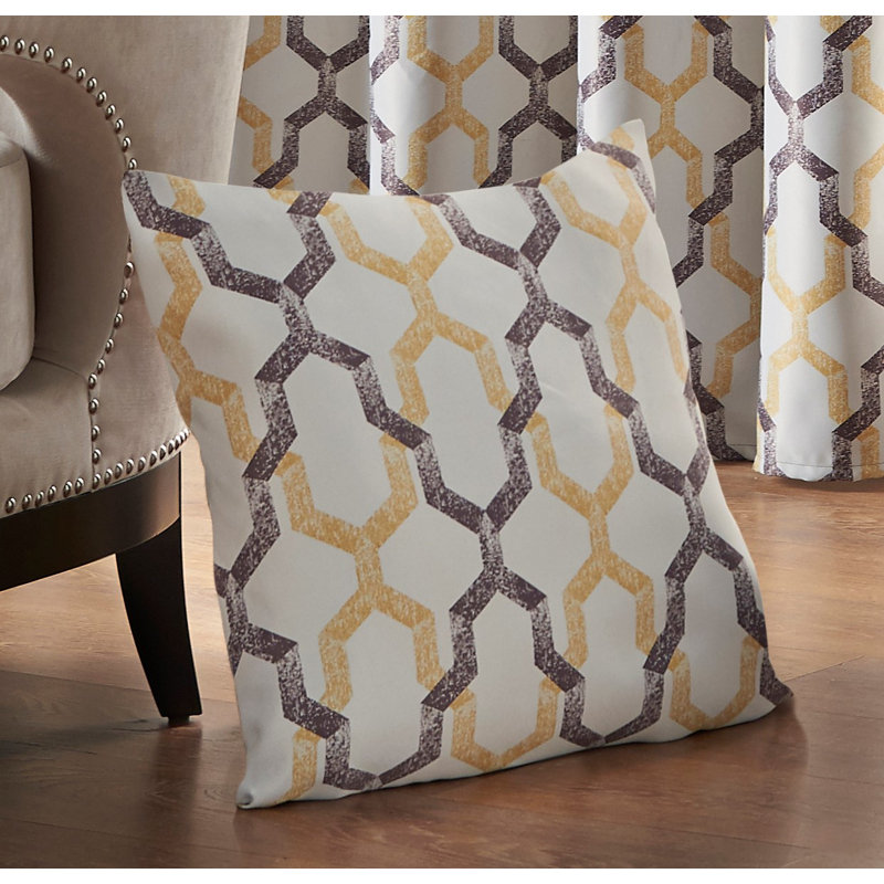 Odle Geometric 45cm Scatter Cushion Cover with filling, Ochre