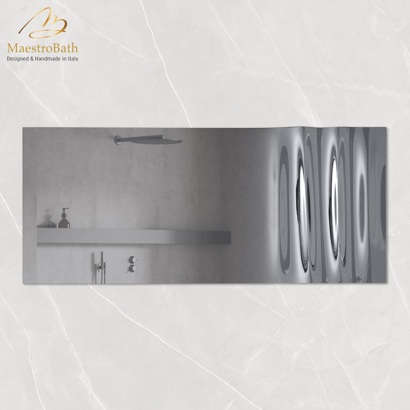 Wave Flat Mirror, Silver