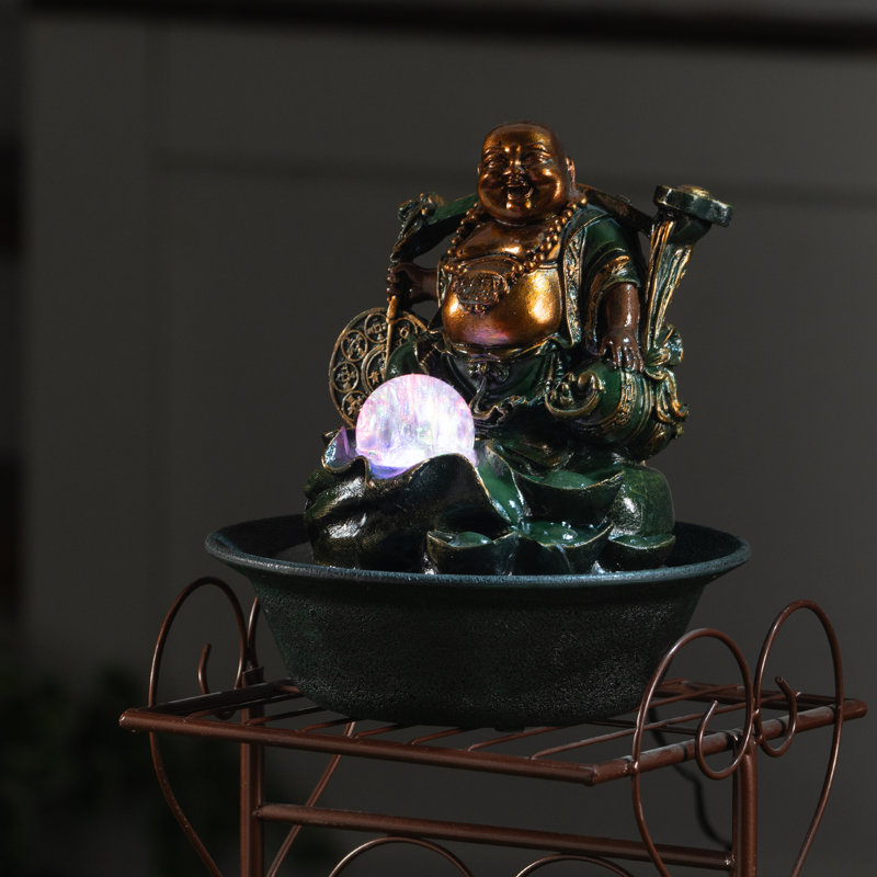 Fontaine rotative en résine avec lumière