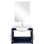Meuble-lavabo simple bleu marine l 24 po x P 22 po, comptoir en marbre de culture, miroir et robinet de 18 po, résistance aux égratignures et aux taches à long terme - fabrication-1362592734