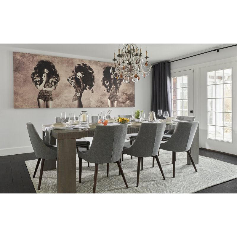 Babiarz Hand Hooked Wool Geometric Area Rug in Ivory/Gray, Rectangle 9' x 12'