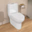 Toilette monobloc en céramique 18 po à fermeture double avec siège confortable et hauteur d'assise conforme à l'ADA 18 po