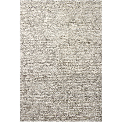 Tapis à poil long contemporain gris tissé à la main Zeal