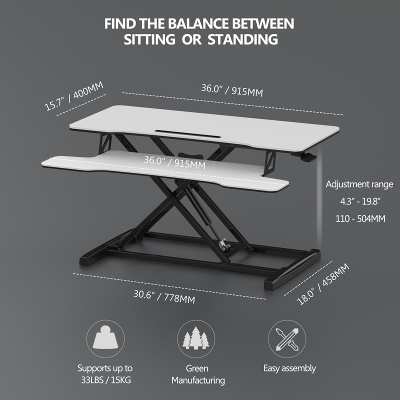 Convertisseur de bureau debout, Blanc