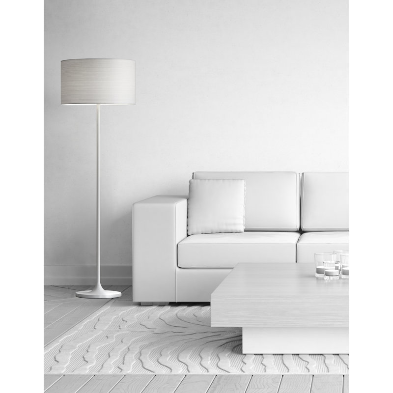 California 59.5'' Traditional Floor Lamp, White, White