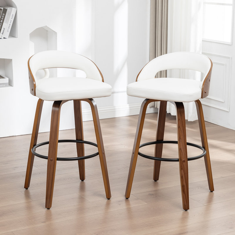 Ensemble de tabourets de bar 2 pièces Modern Modern, Blanc, Tabouret de comptoir (siège d’une hauteur de 25